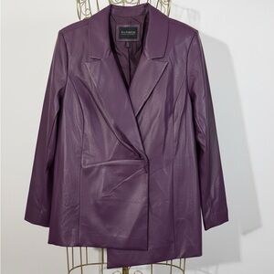 Eloquii Purple Faux Leather Blazer Jacket